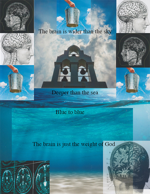 The Brain is wider than the Sky montage of images and graphics of head and brain. Use escape key to exit full screen view.