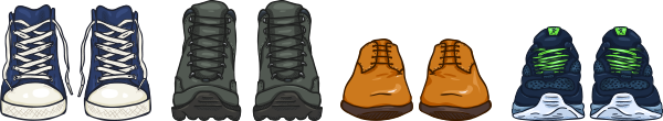 different types of shoes