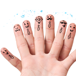 Happy finger smileys.