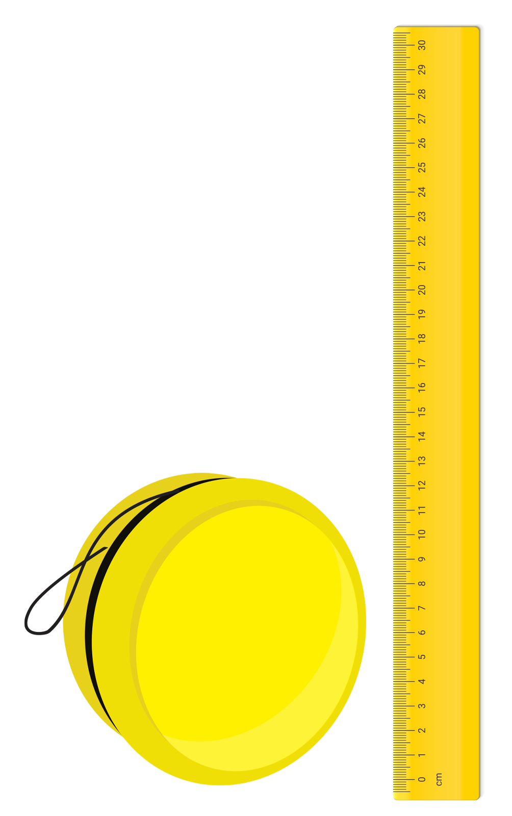 yo-yo next to ruler
