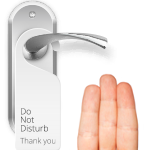 Vector Metal Door Handle Lock with Hanger Isolated on Background. Three fingers