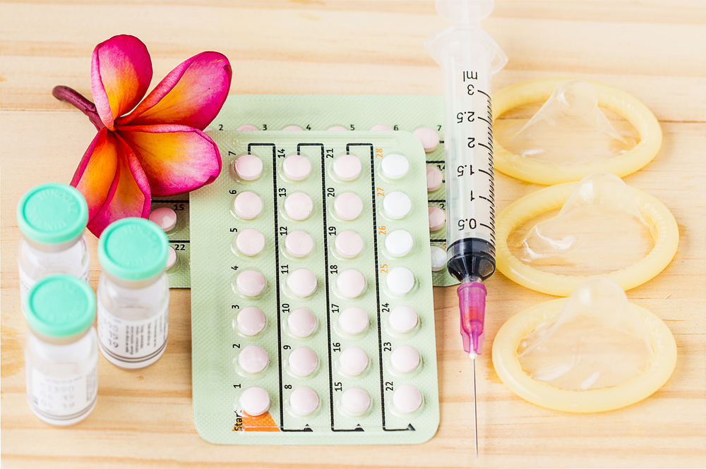Photo of various forms of birth control / contraceptives