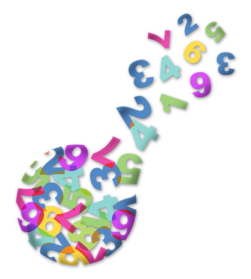 Colorful illustration of numbers.