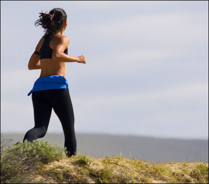 Female Jogger on Coleman Avenue in Morro Bay, CA