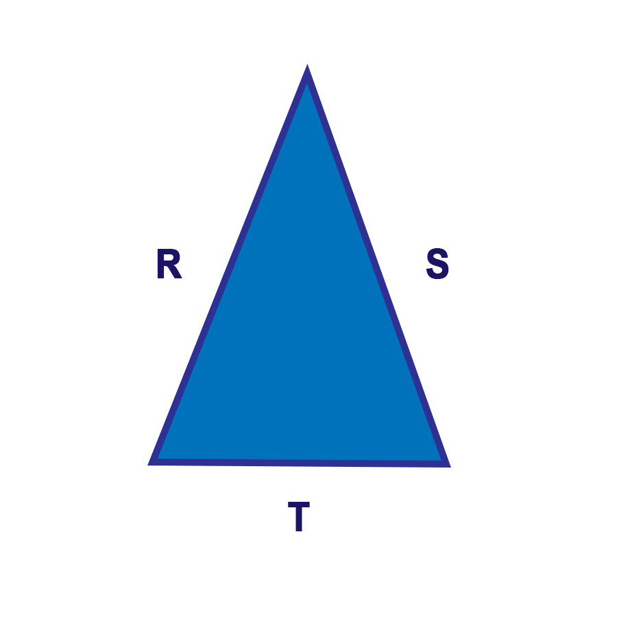 Triangle with sides labelled R, S, and T.