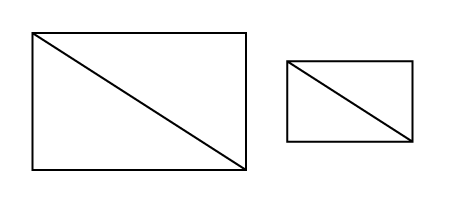 One rectangle will represent a TV with the correct aspect dimensions