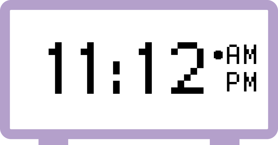 digital clock displaying 11:12 a.m.