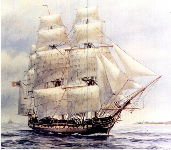 A drawing of the USS Chesapeake