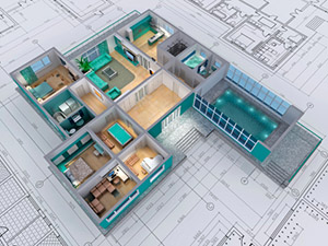 #d drawing of a house