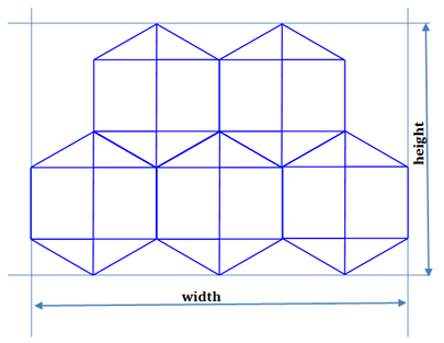 find the height and width of honey comb.