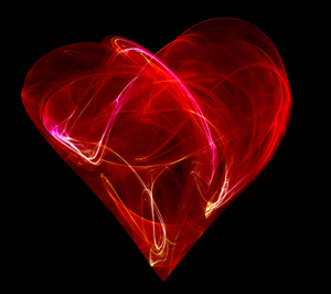 Red Light Trails in the Shape of a Heart