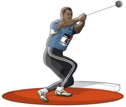 Man throwing olympic hammer