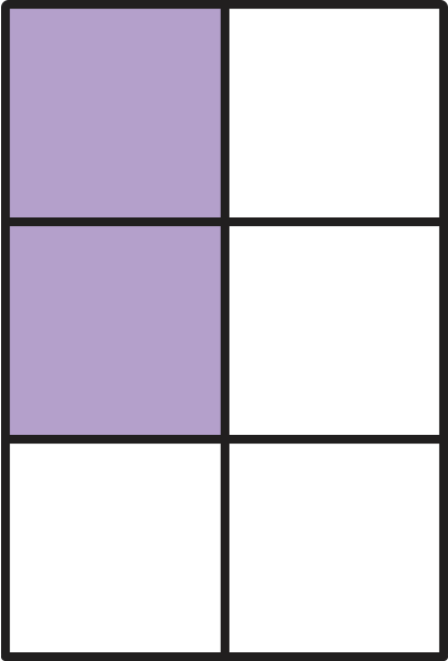 Rectangle with 2/6 filled in.