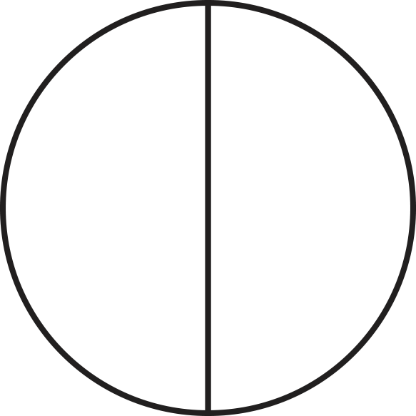 Circle with 2 equal parts