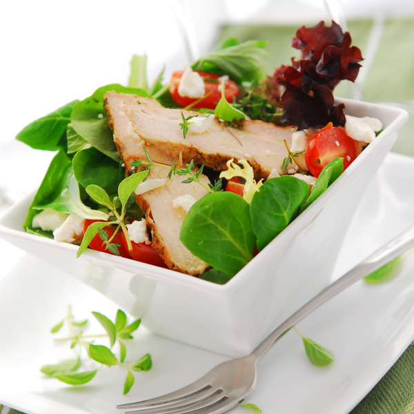 Chicken Salad: Enter key opens full-screen view with caption; escape key exits full screen.