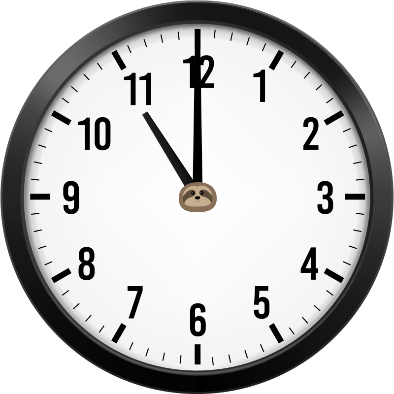 analog clock showing 11:00