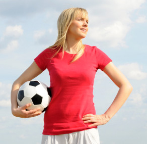 Girl with soccer ball