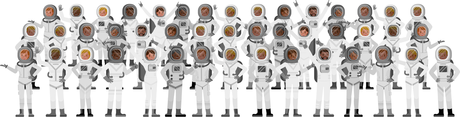 45 astronauts