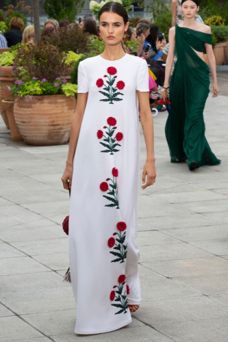 A model walks the runway at a Oscar De La Renta fashion show during New York Fashion Week.