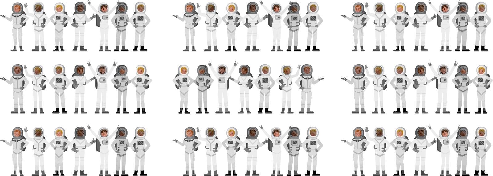 nine groups of seven