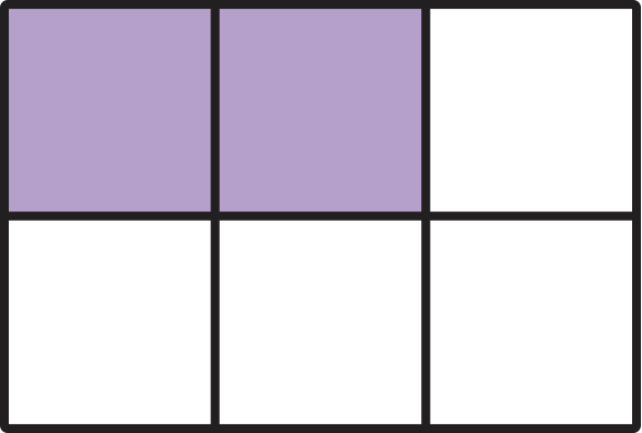 rectangle with 2/6 filled in.