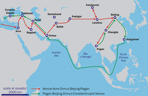 Map of Marco Polo's Route