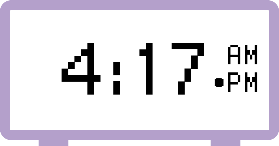 Digital clock displaying 4:17 PM