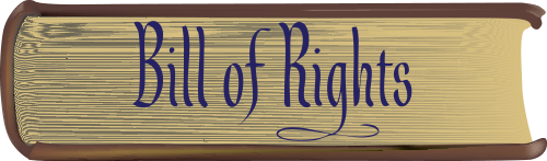 Thick old book Bill of Rights, pages of the book side view