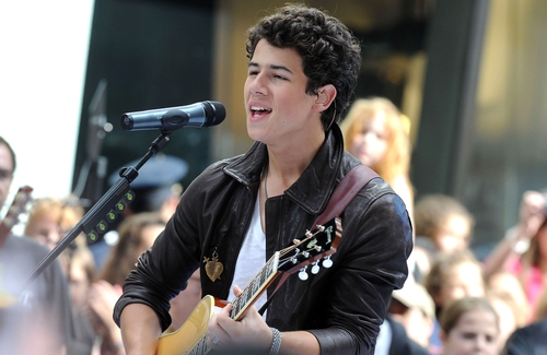 Nick Jonas at talk show appearance for NBC Today Show Concert with The Jonas Brothers, Rockefeller Plaza, New York, NY June 19, 2009.