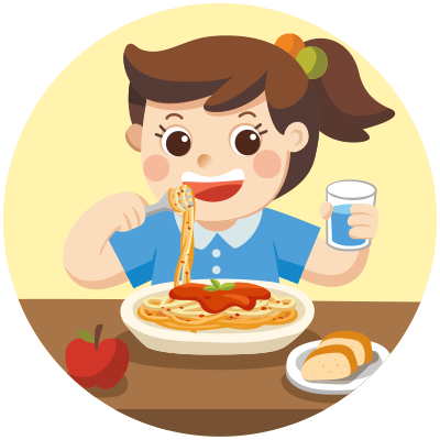 girl eating spaghetti