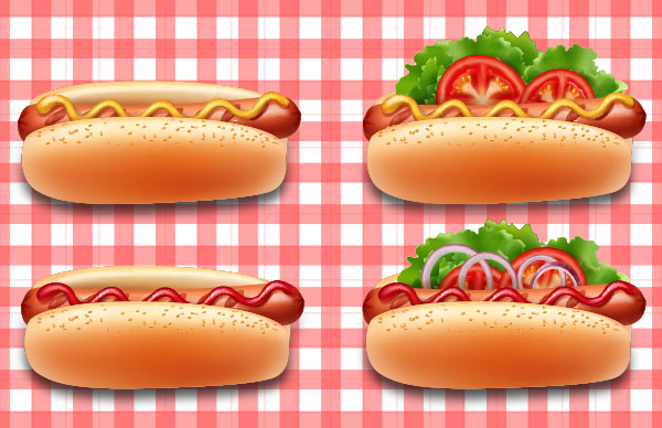 four hotdogs