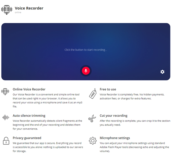 Interface of audio recorder