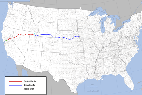 Transcontinental railroad route
