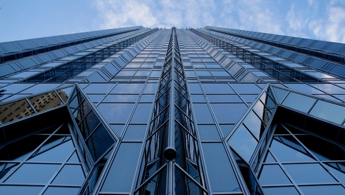 One PPG Place Glass Office Tower Building Facade in Pittsburgh Pennsylvania (1984)