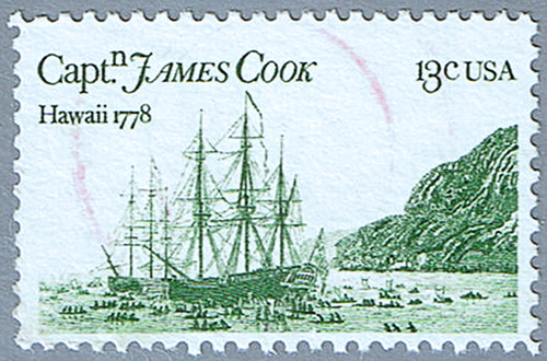 USA - CIRCA 1978: A stamp printed in USA shows the "Resolution" and "Discovery" by John Webber