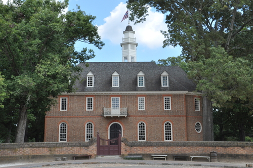 WILLIAMSBURG, VA - SEP 8: The Capitol in Colonial Williamsburg in Virginia, as seen on Sep 8, 2015. It housed the House of Burgesses of the Colony of Virginia from 1705 until 1779.