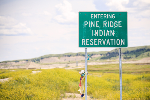 Entering Pine Ridge Indian Reservation Road Sign, USA