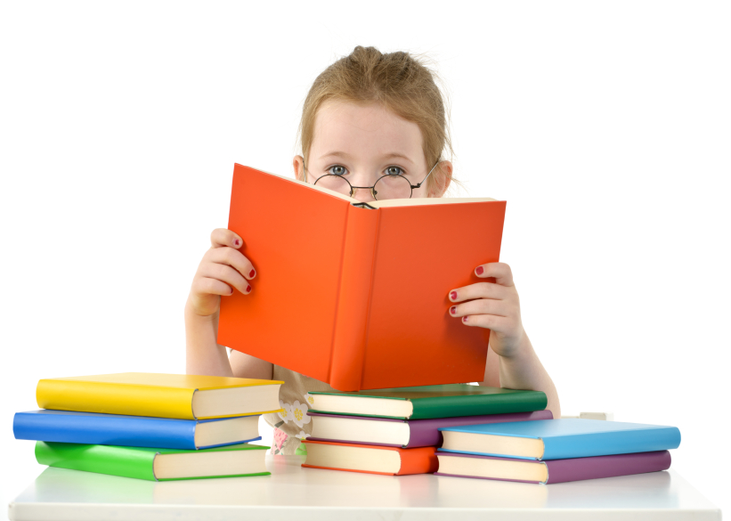 girl reading books