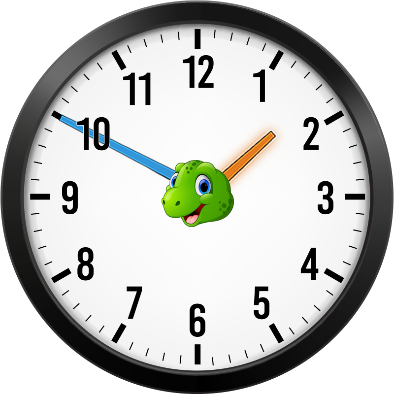 analog clock set to 1:50