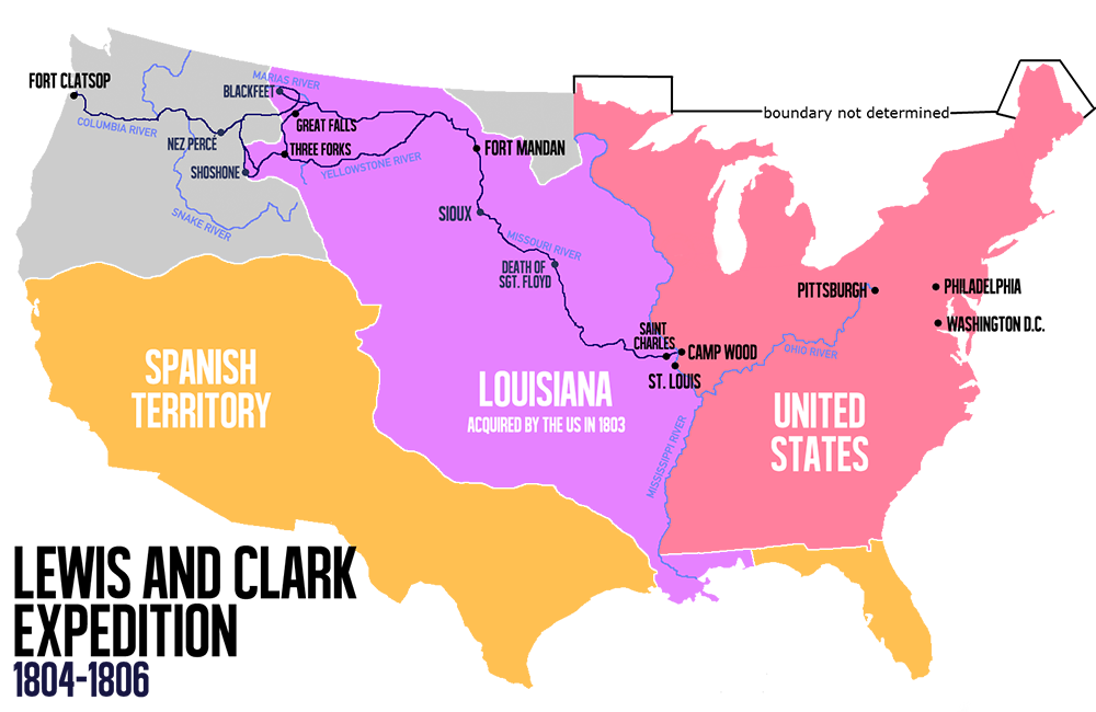 Route of the Lewis and Clark expedition, 1804-1806