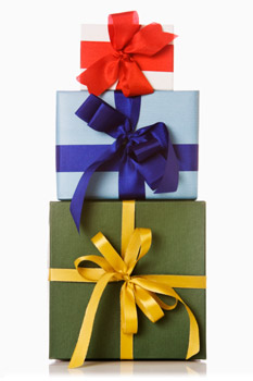 stack of gifts