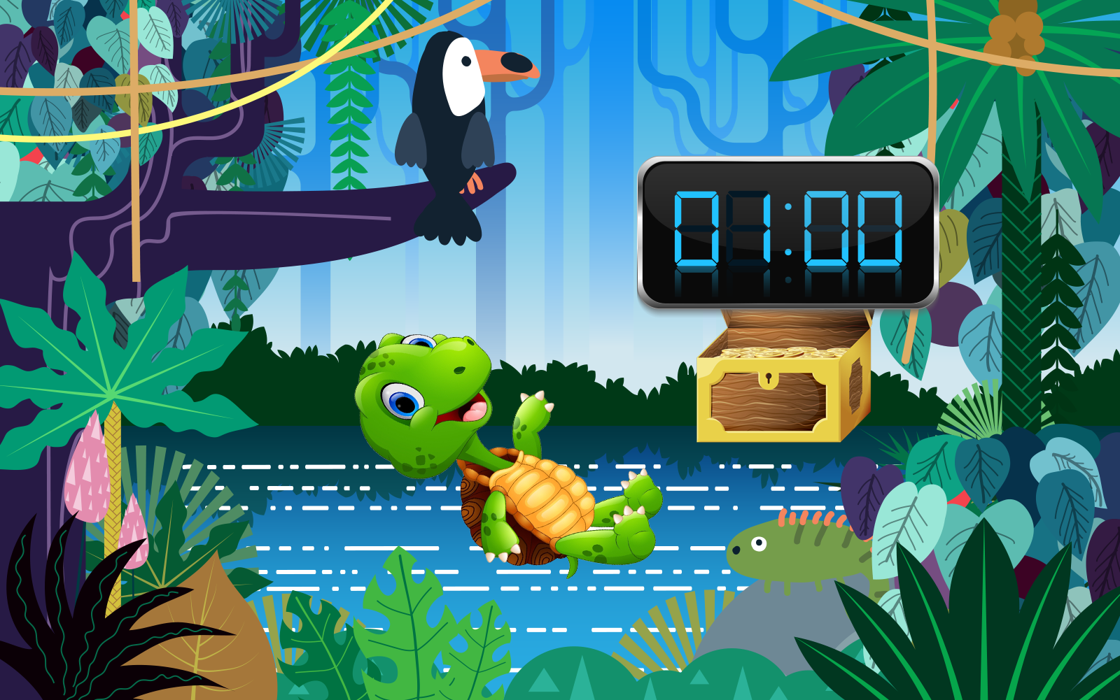 digital clock set to 1:00