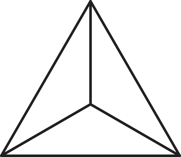 triangle partitioned into 3 equal parts