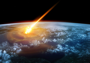 Earth being hit by meteor