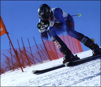 U.S. Ski Team Racer Andrew Ernemann Racing Downhill