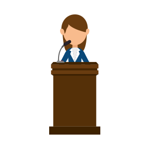 Conference pulpit isolated icon.