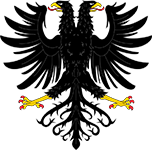 A heraldic eagle with two heads