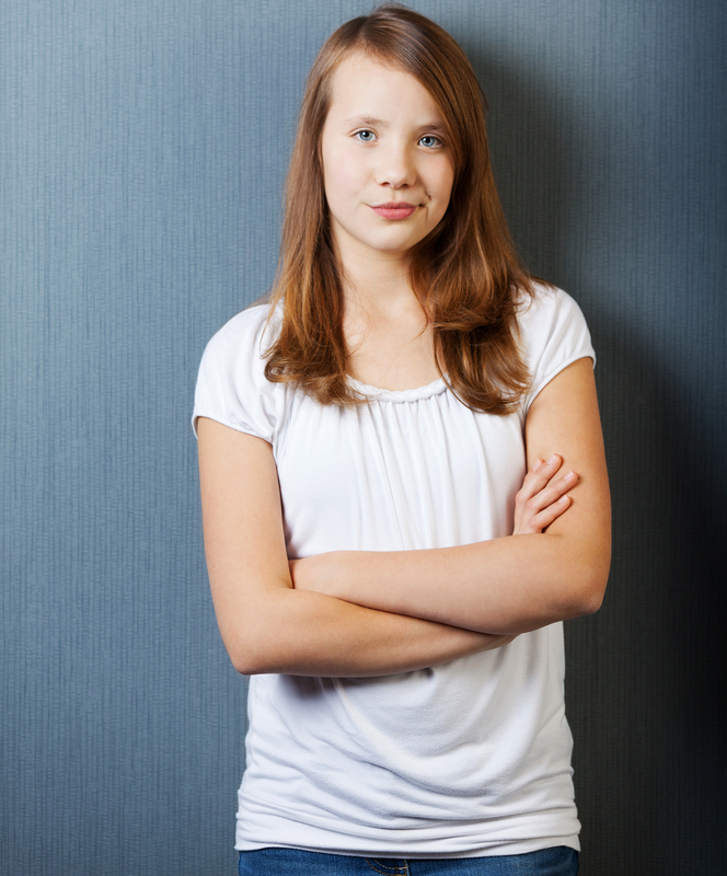 Girl crossing her arms