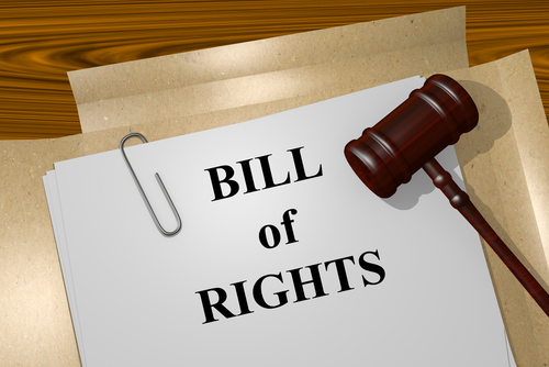 Render illustration of Bill of Rights title on Legal Documents