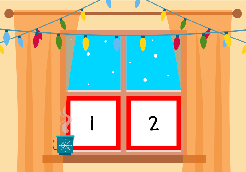 2 of the 4 windows covered with snow.